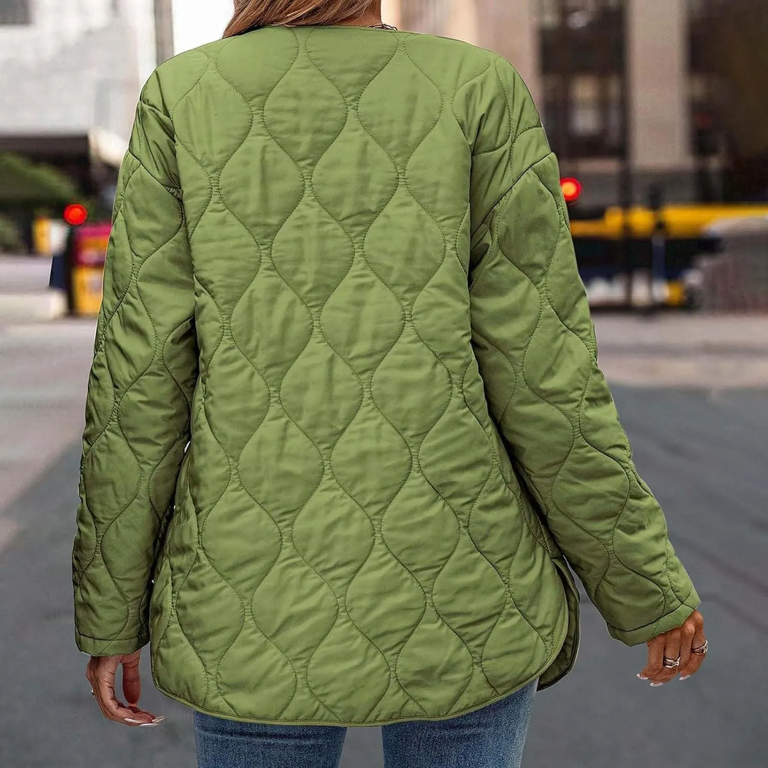 Quilted Jackets for Women 2024 Ultra Lightweight Down Jackets Prkas Button Down Oversized Winter Warm Puffer Coats