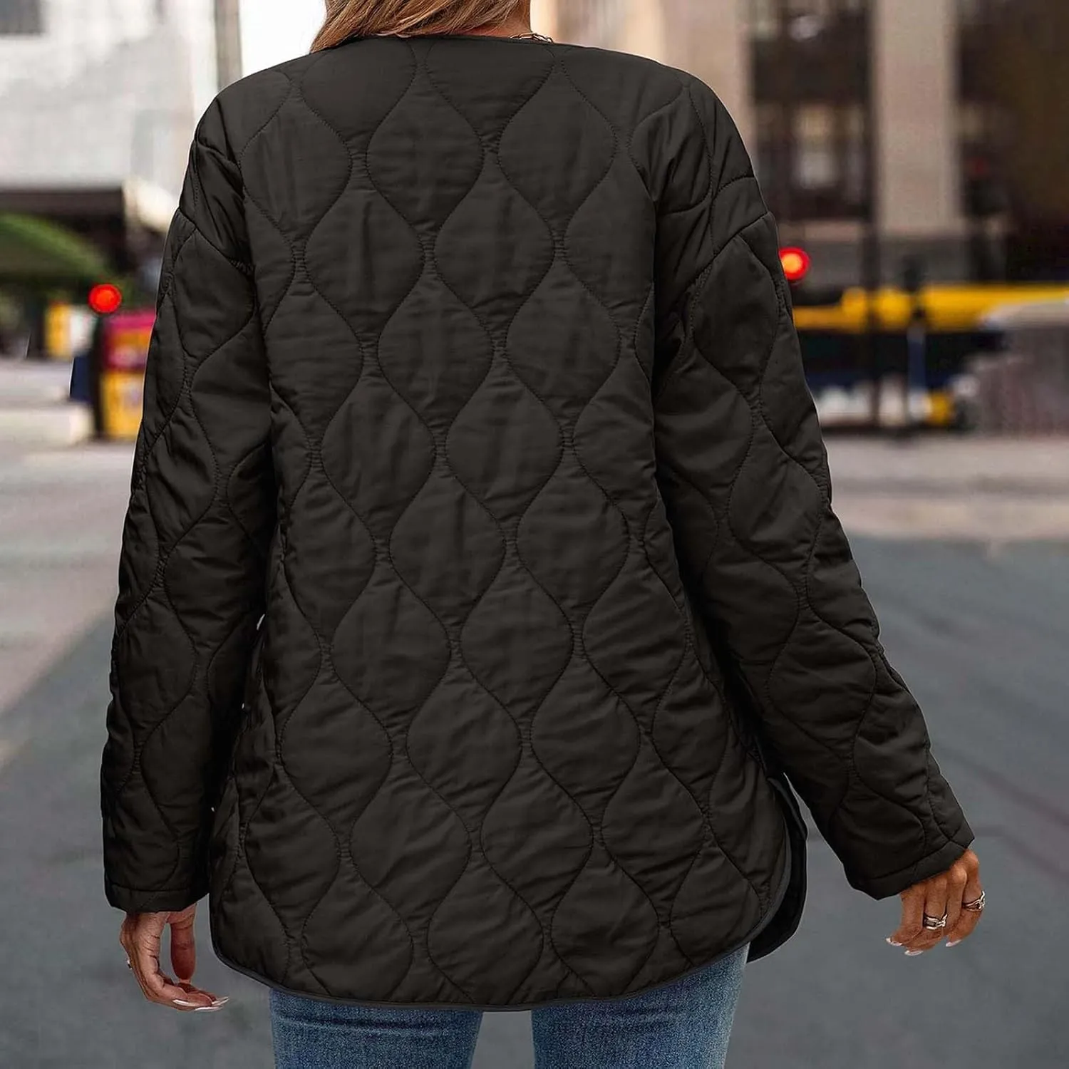 Quilted Jackets for Women 2024 Ultra Lightweight Down Jackets Prkas Button Down Oversized Winter Warm Puffer Coats