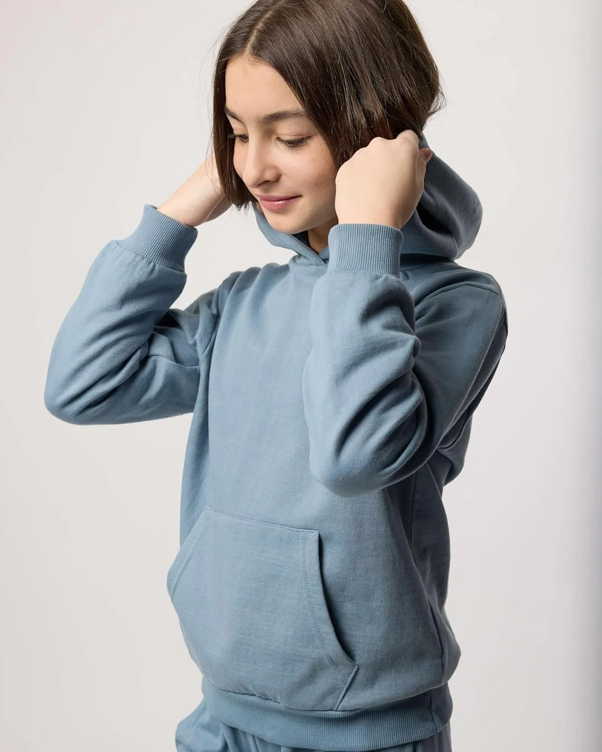 Real Essentials 3 Pack: Girls' Soft Brushed Fleece Pullover Hoodie Sweatshirt With Kangaroo Pocket (Ages 7-16)