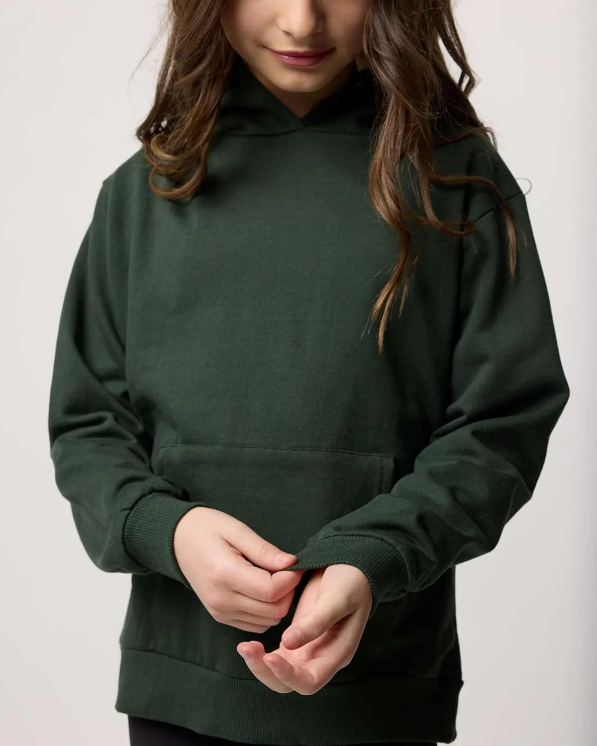 Real Essentials 3 Pack: Girls' Soft Brushed Fleece Pullover Hoodie Sweatshirt With Kangaroo Pocket (Ages 7-16)