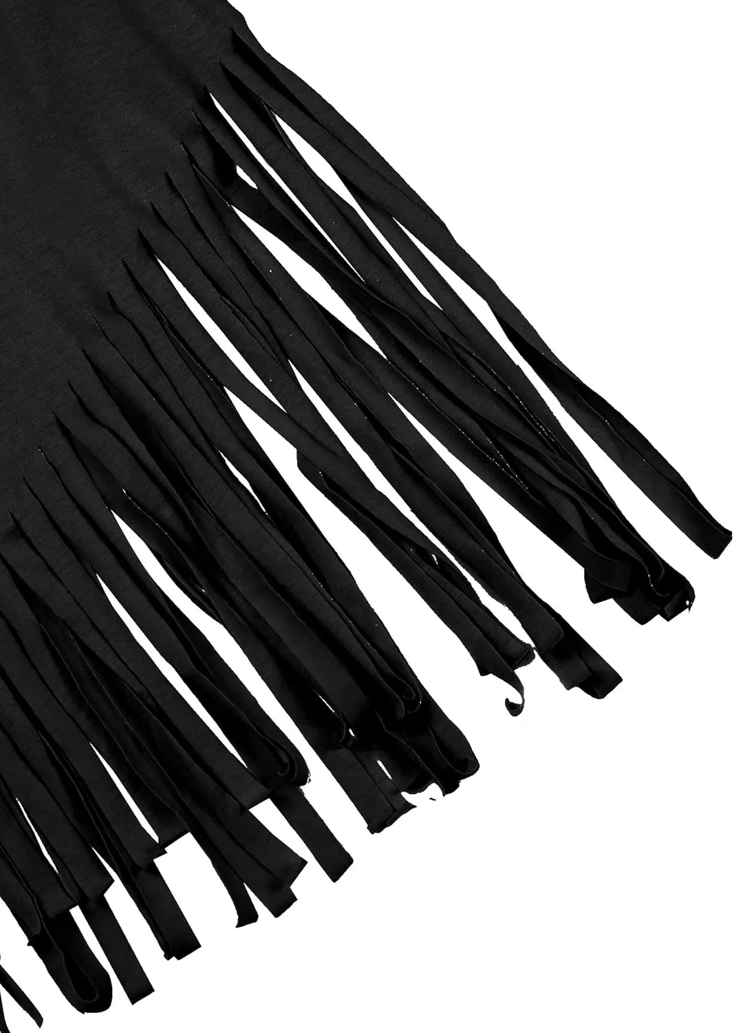 Remidoo Womens Fringe Hem Short Sleeve Round Neck T Shirt Oversized Tee Top