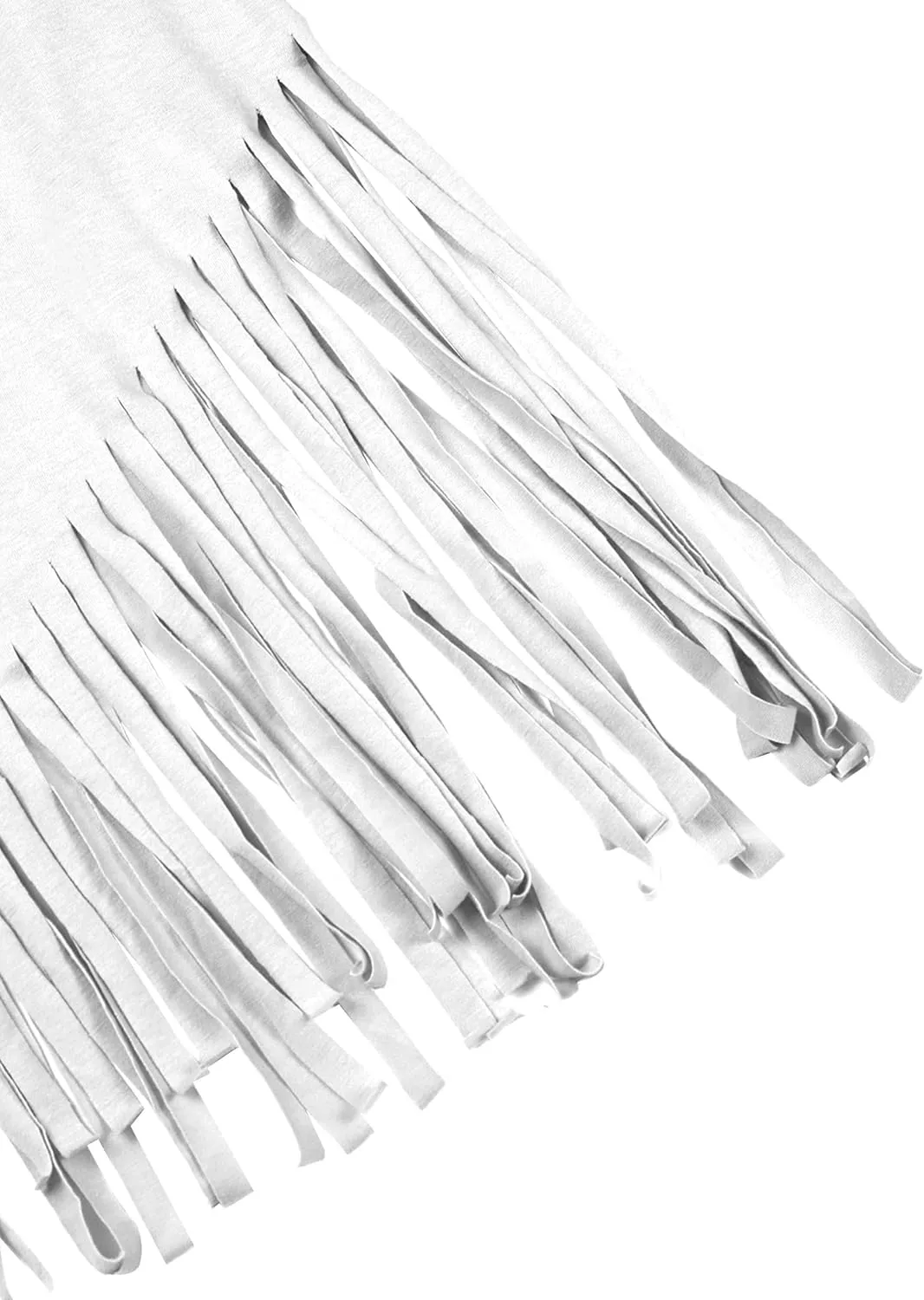 Remidoo Womens Fringe Hem Short Sleeve Round Neck T Shirt Oversized Tee Top