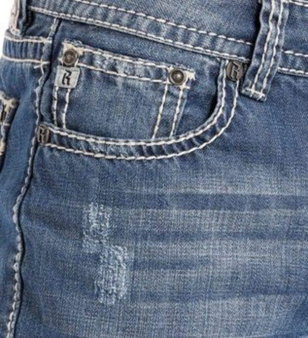 Rock & Roll Denim Double Barrel Straight Leg Relaxed Fit Large V Medium Vintage Wash Jeans