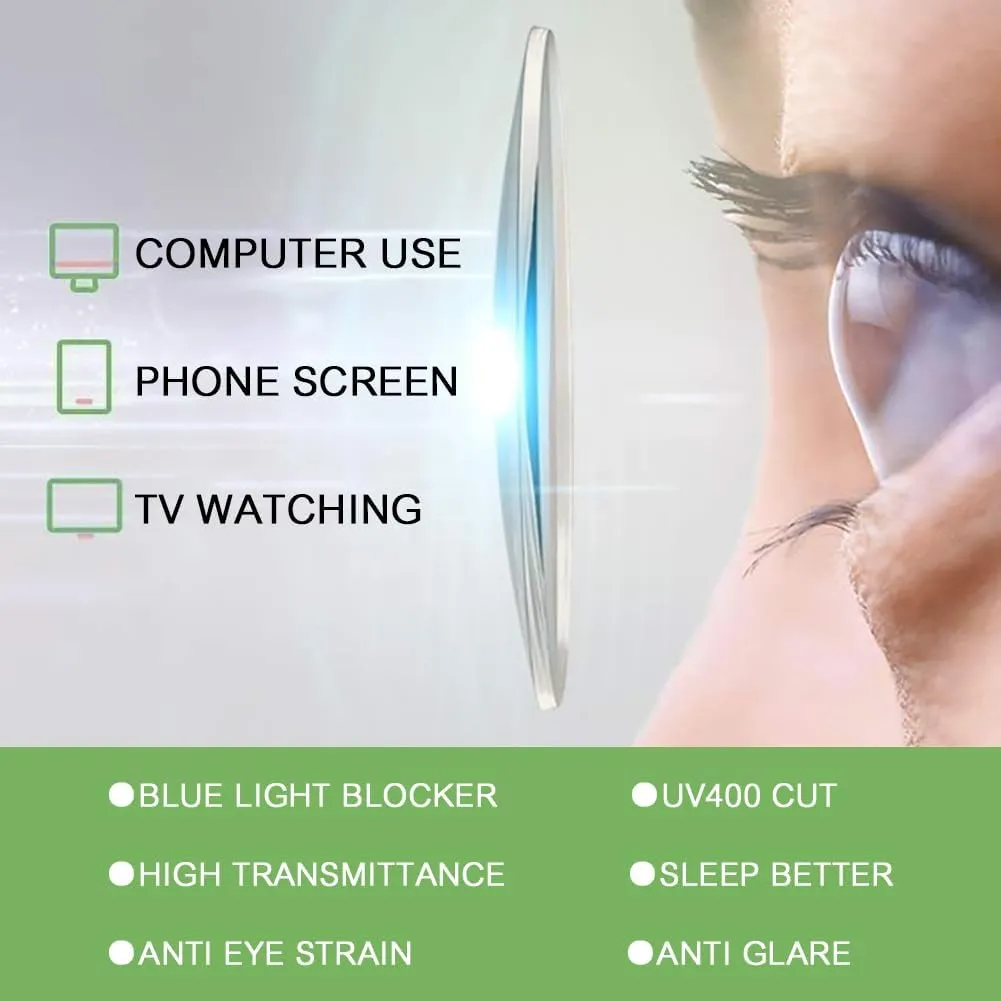 Round Frame Glasses for Women Men Small Circle Blue Light Blocking Glasses Anti Eyestrain Computer Gaming Eyewear