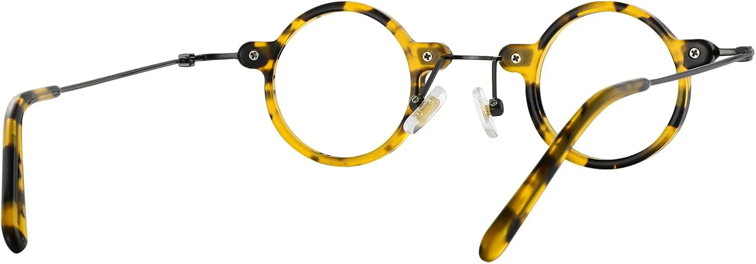 Round Reading Glasses Women - Blue Light Blocking Readers with Spring Hinge Ultra Lightweight Circle Reading Glasses FT1941