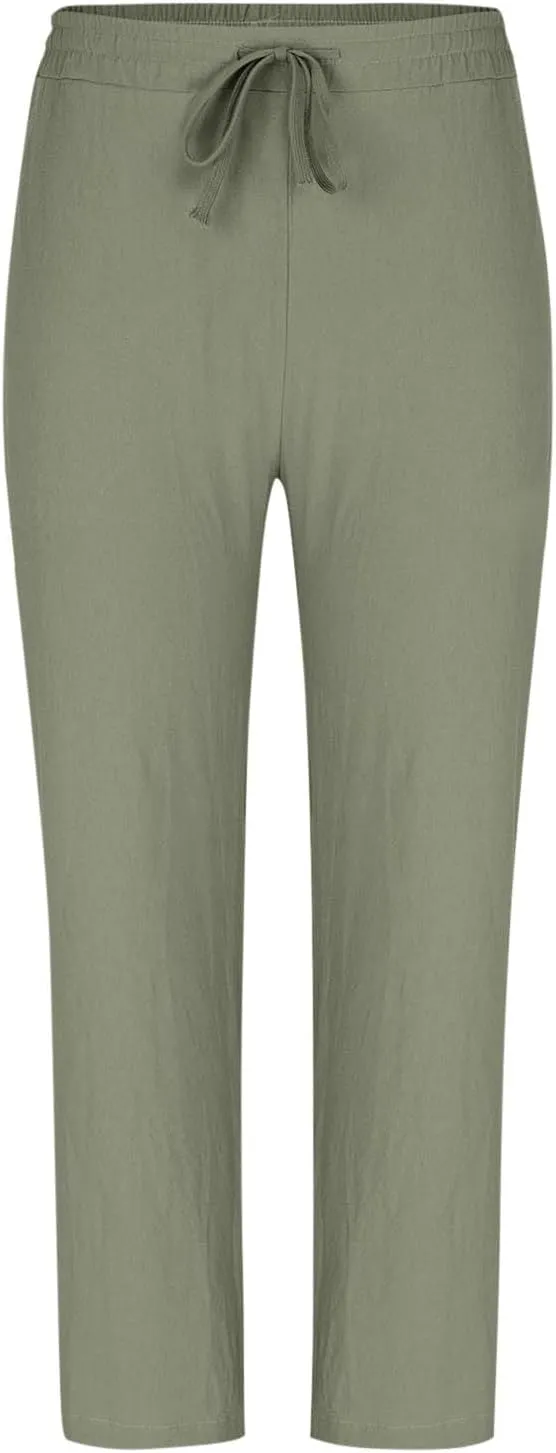 Sinzelimin Men's Cotton Linen Pants Drawstring Elastic Waist Baggy Casual Comfy Wide Leg Sweatpant Summer Beach Trouser