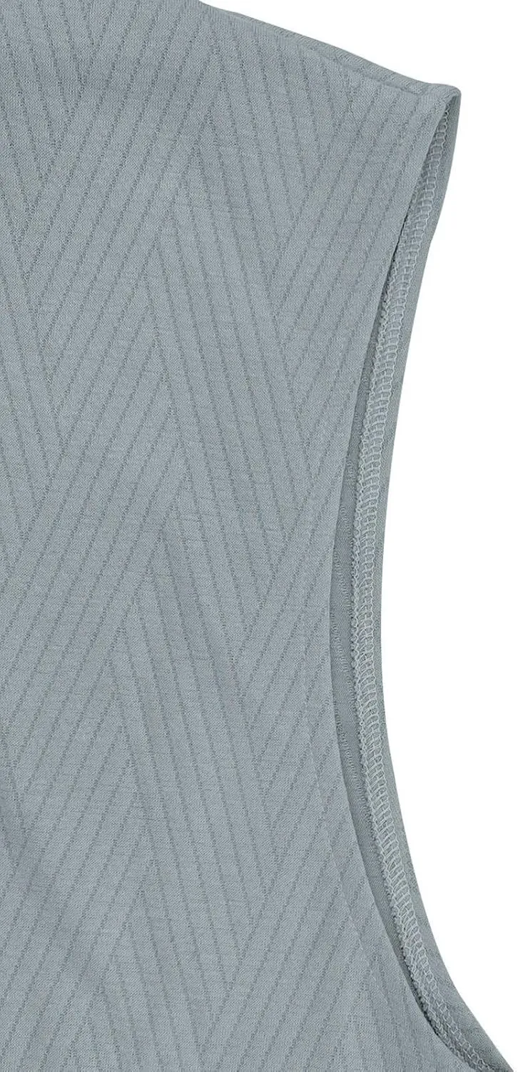 Sleeveless Hoodies for Men Textured Tank Tops 2025 Summer Casual Trendy T Shirts with Pocket Solid Drawstring Hooded