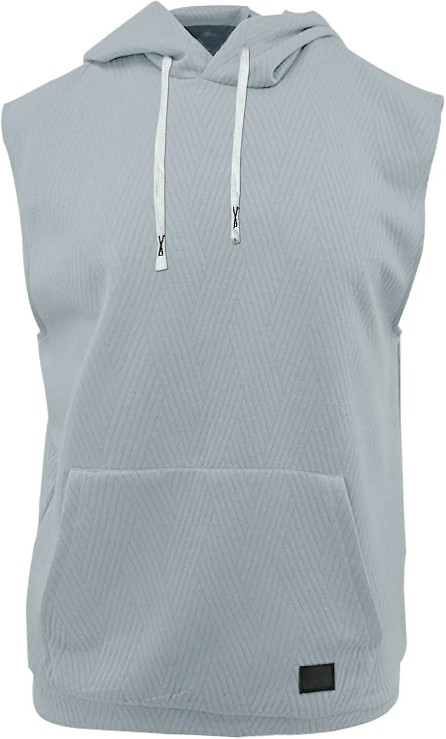 Sleeveless Hoodies for Men Textured Tank Tops 2025 Summer Casual Trendy T Shirts with Pocket Solid Drawstring Hooded