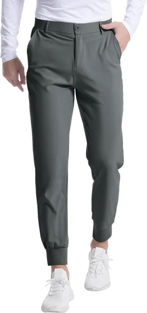 Slim Fit Dress Pants for Men Lightweight Slim Fit Ultra 4-Ways Stretch Sweatpants with Pockets for Dress Work Casual