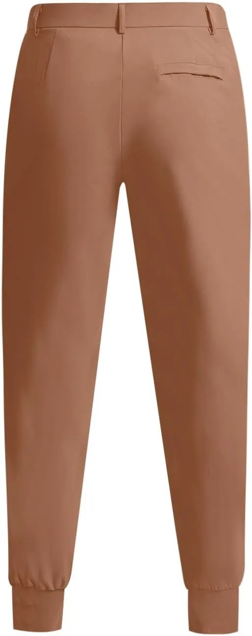 Slim Fit Dress Pants for Men Lightweight Slim Fit Ultra 4-Ways Stretch Sweatpants with Pockets for Dress Work Casual