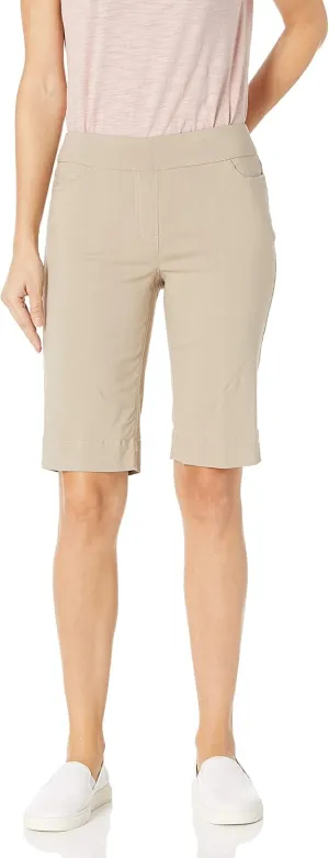 SLIM-SATION Women's Wide Band Pull-on Solid Walking Short