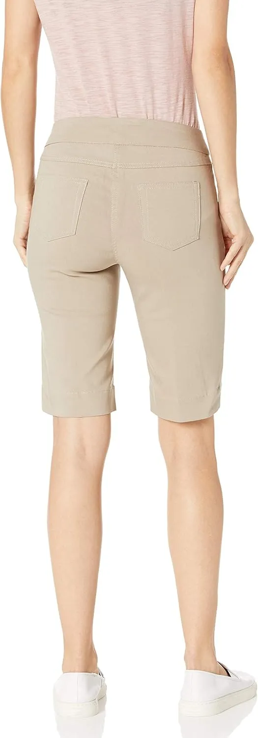 SLIM-SATION Women's Wide Band Pull-on Solid Walking Short