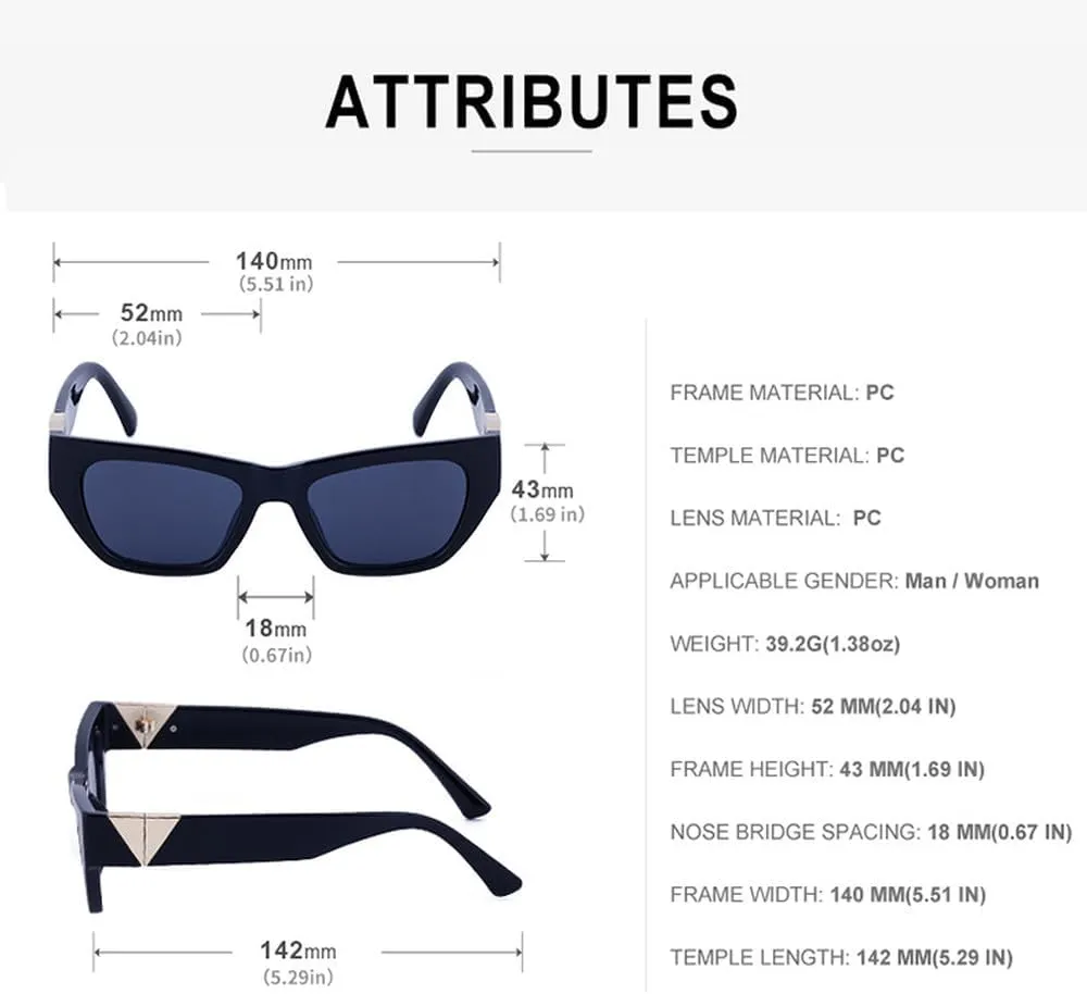 Small Cat Eye Sunglasses Men Women Sun Glasses Travel Shades Vintage Retro Shades UV400