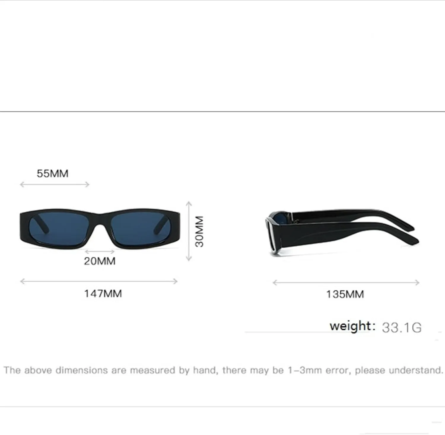 Small Rectangle Sunglasses Men Women Sun Glasses Luxury Travel Shades Vintage Uv400
