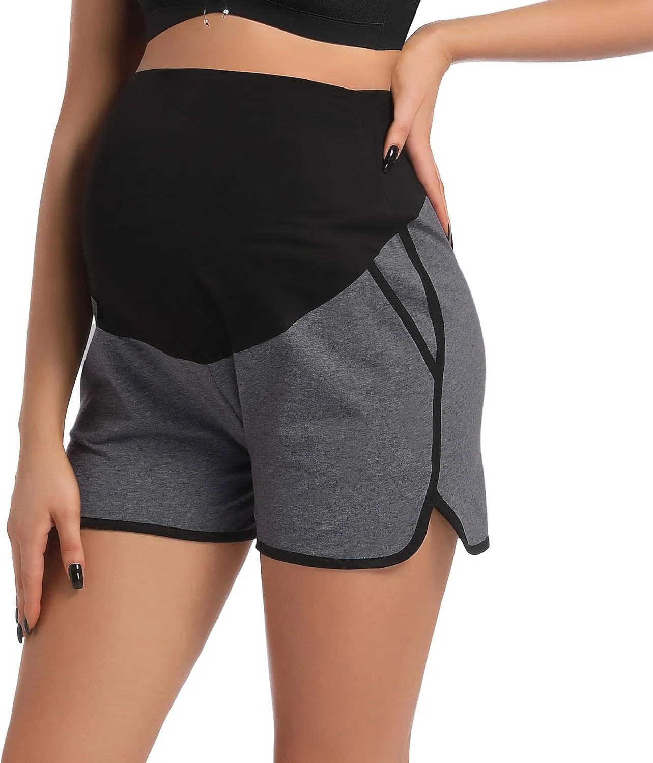 SUIEK Women's Maternity Shorts Pregnancy Pants Cotton Joggers Activewear Lounge Pajamas