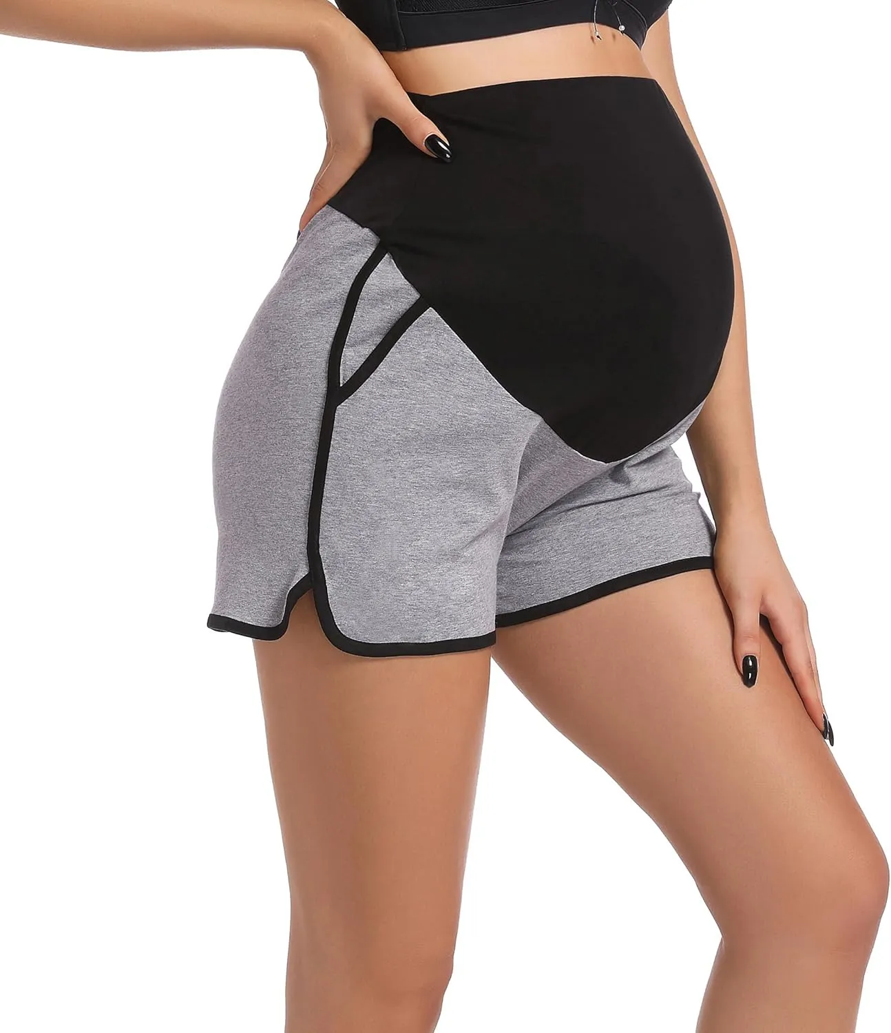 SUIEK Women's Maternity Shorts Pregnancy Pants Cotton Joggers Activewear Lounge Pajamas