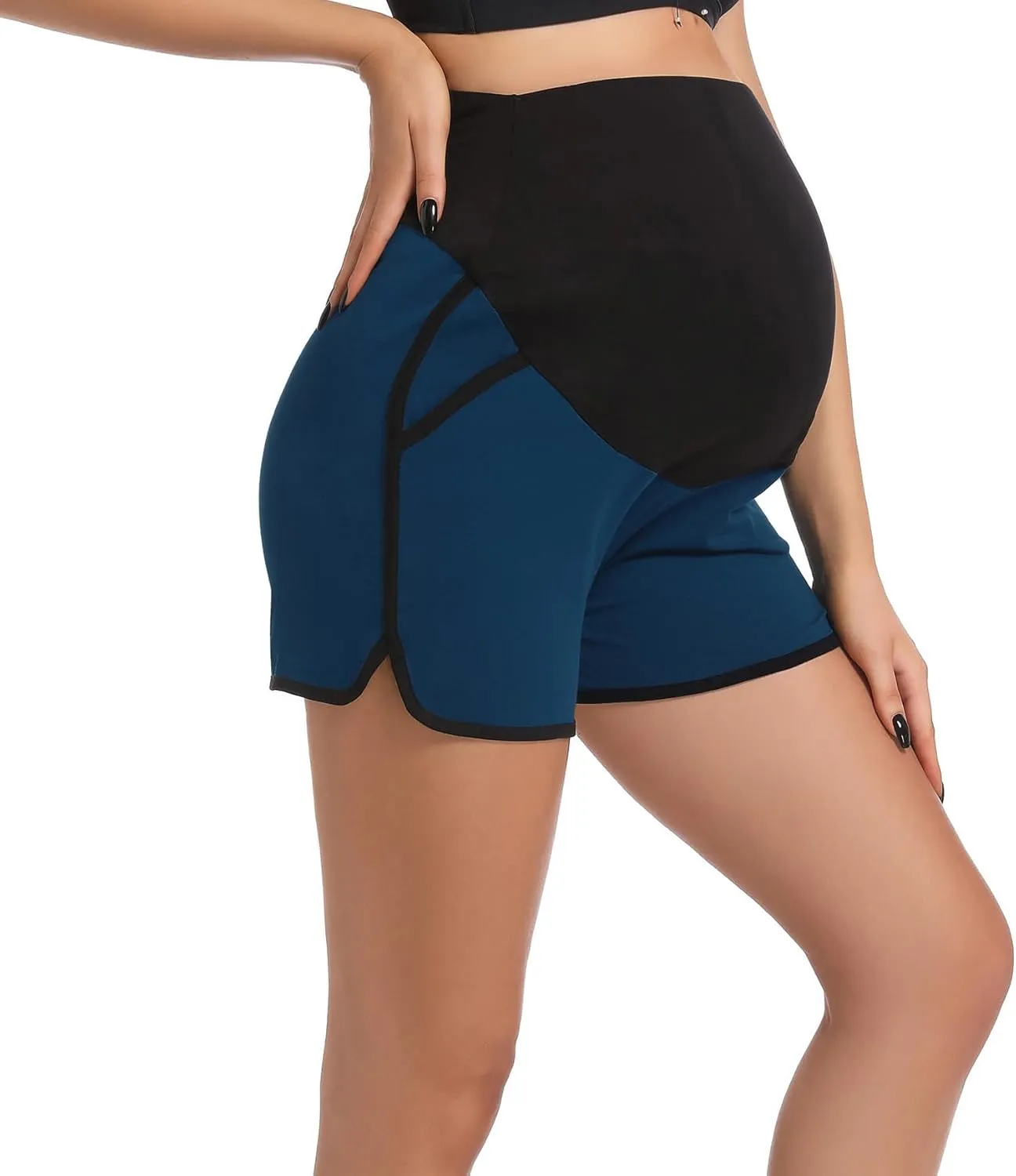 SUIEK Women's Maternity Shorts Pregnancy Pants Cotton Joggers Activewear Lounge Pajamas