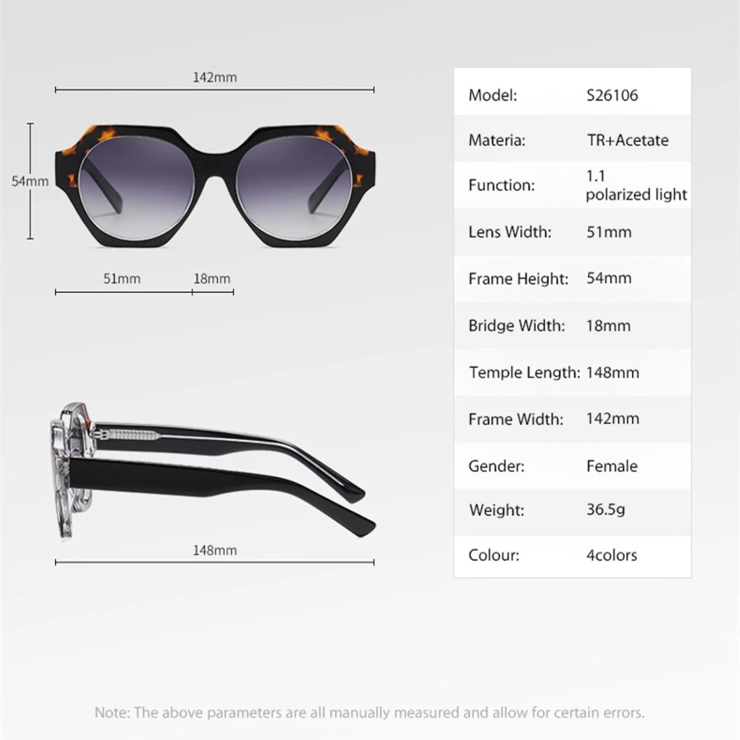 Sunglasses for Women Men Uv400 Acetate Fibre Frame Camping Beach Travel