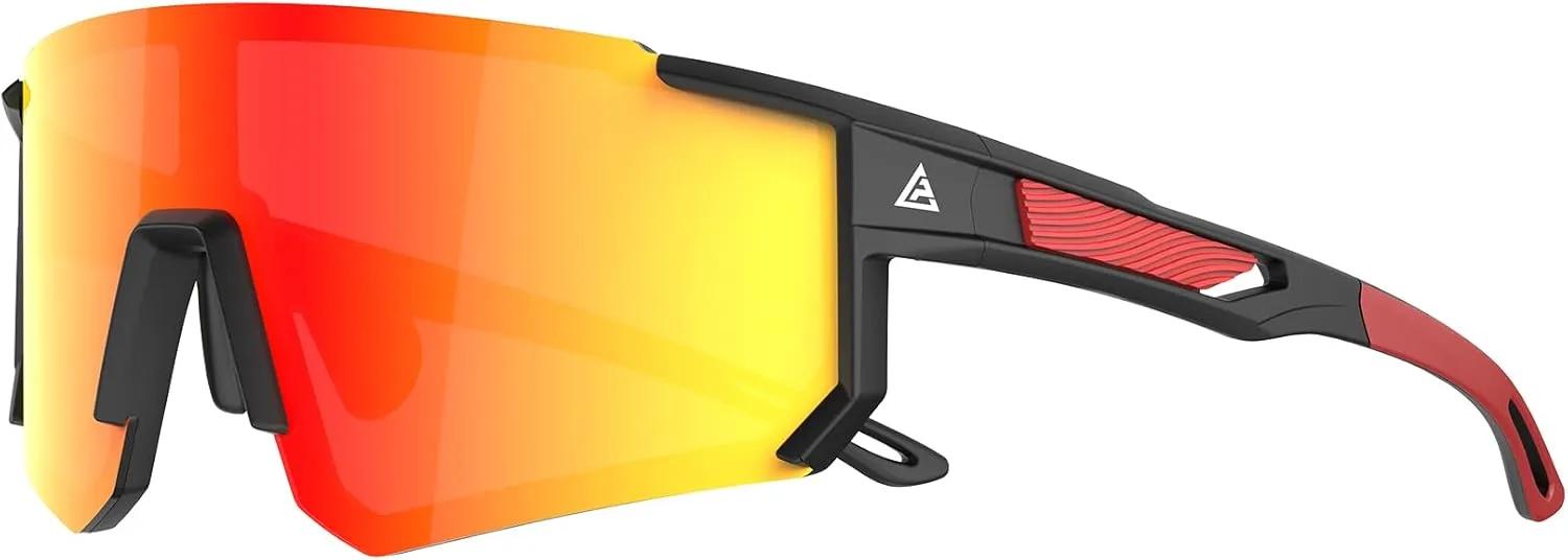 Sunglasses Men Polarized Mens Sunglasses Sports Wrap Around Sun Glasses for Cycling Fishing with UV400 Protection 169V4
