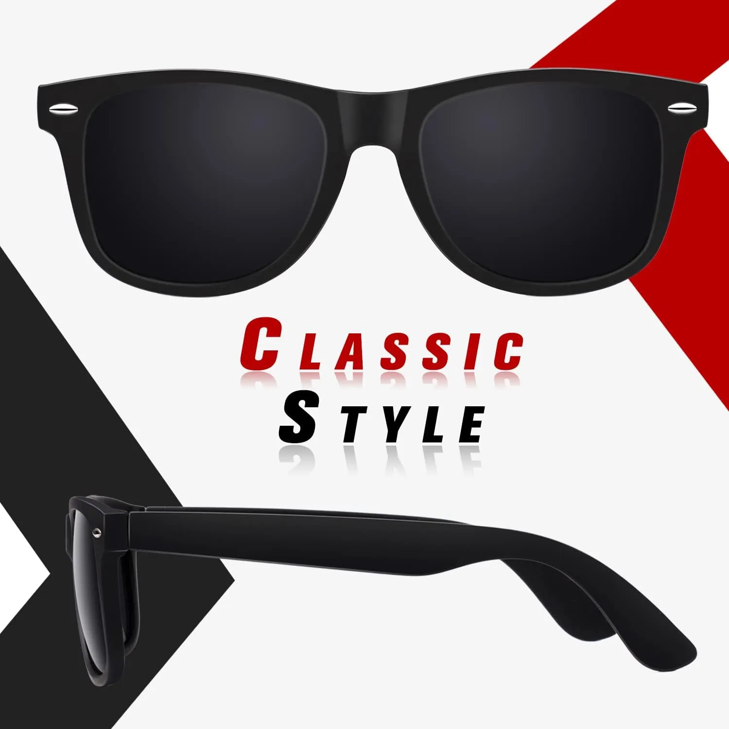 Sunier Polarized Sunglasses for Men and Women Matte Finish Sun glasses Color Mirror Lens UV Blocking (3 Pack)