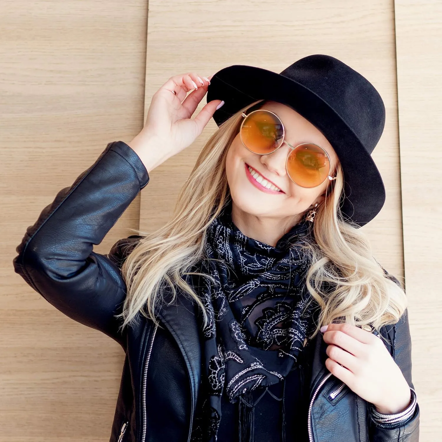 SunnyPro Big Round Sunglasses Retro Circle Tinted Lens Glasses UV400 Protection