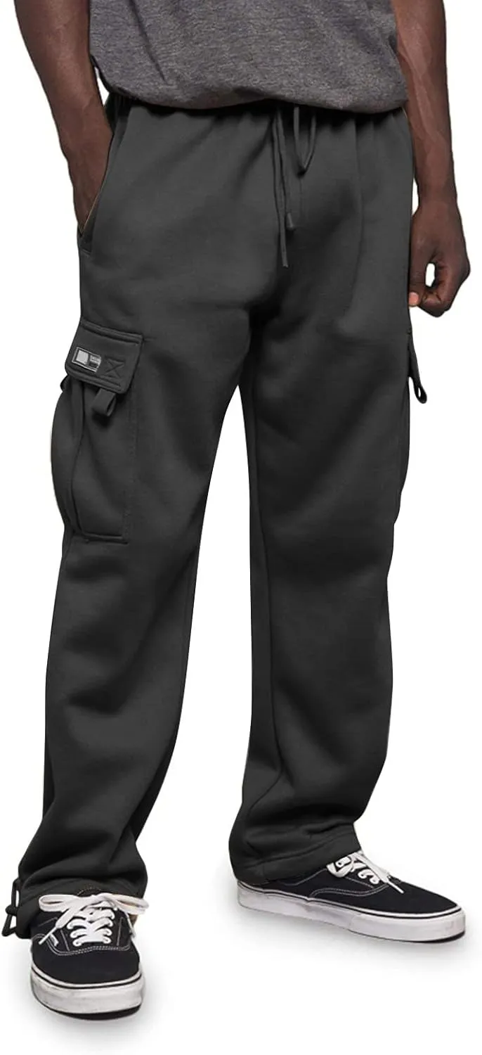 Sweatpants for Men Waist Solid Color Pocket Trousers Loose Sports Trousers Sweat Pants Workout Pants Cargo
