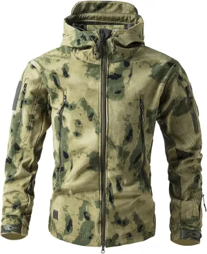 Tactical Hoodie for Men Softshell Fleece Lined Jacket Insulated Thermal Military Jacket Waterproof Warm Coat Tops