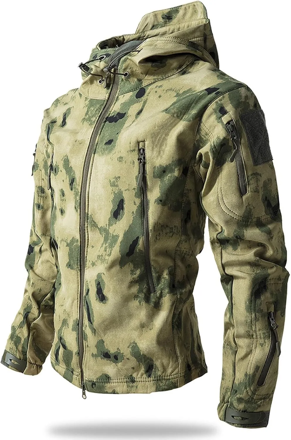 Tactical Hoodie for Men Softshell Fleece Lined Jacket Insulated Thermal Military Jacket Waterproof Warm Coat Tops