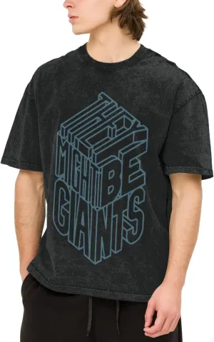 They Muisc Might Be Giants T-Shirts Men's Oversized Unisex Short Sleeves Casual Loose Vintage Wash Tee Tops