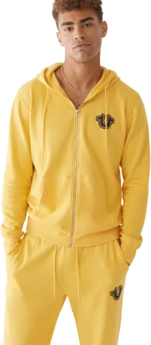 True Religion Men's RAW Exaggerated Zip ICON Hoodie