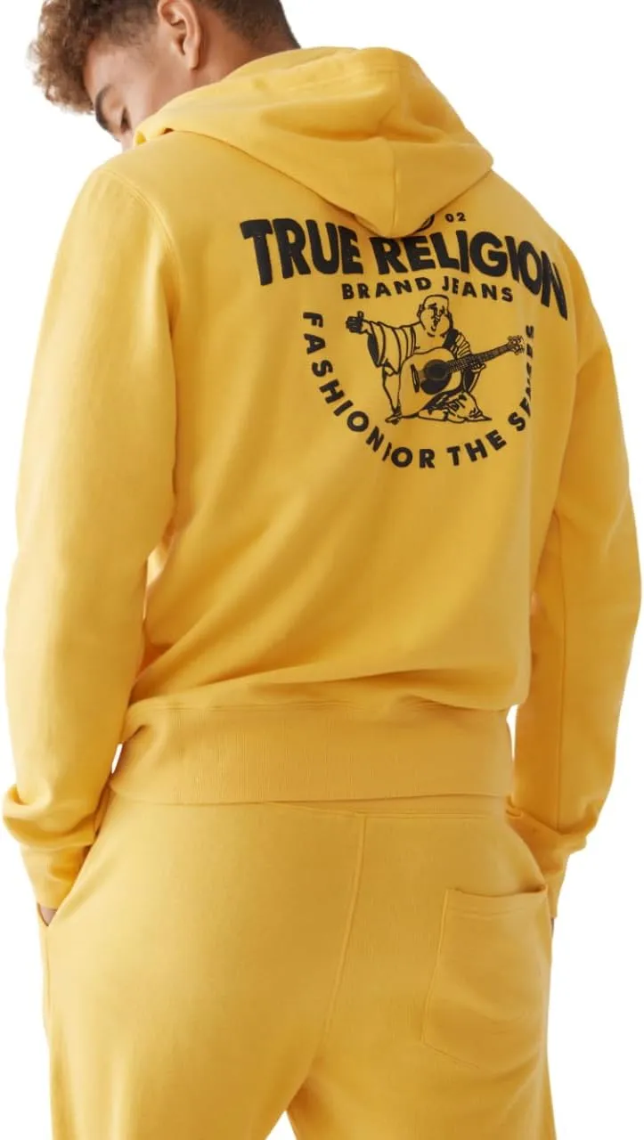 True Religion Men's RAW Exaggerated Zip ICON Hoodie