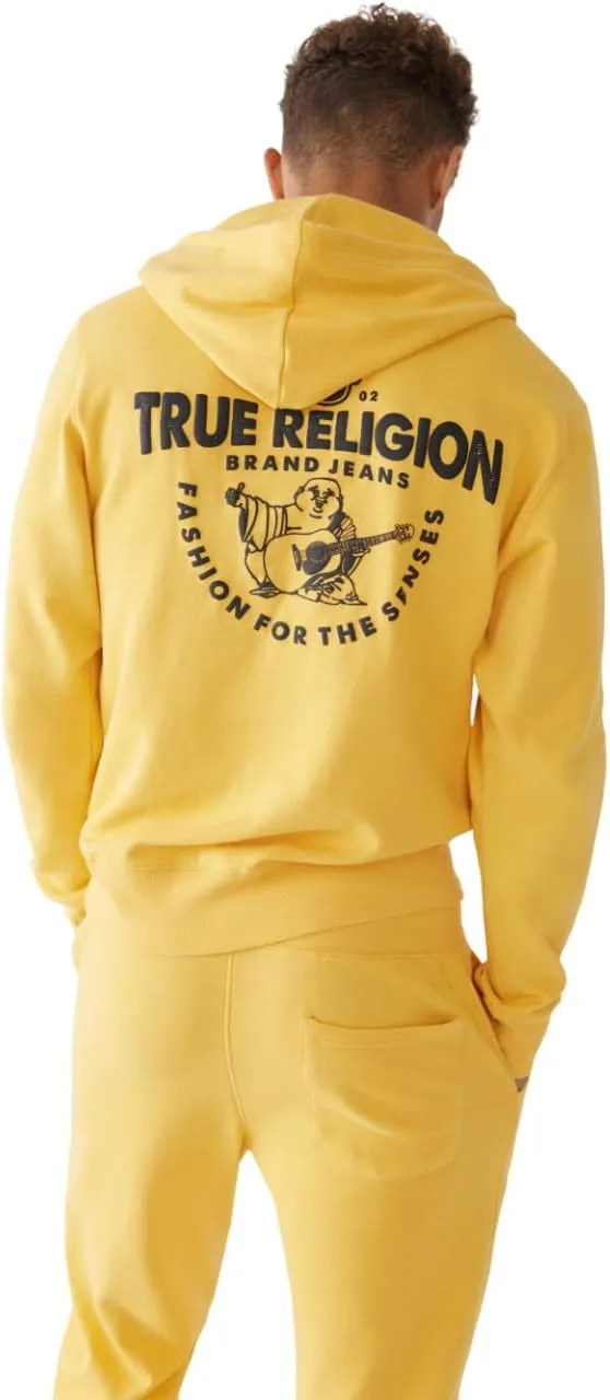 True Religion Men's RAW Exaggerated Zip ICON Hoodie