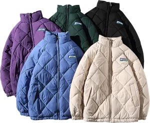 tuduoms Men's Winter Oversize Puffer Jacket Warm Parka Thicken Padded Bubble Coat Down Bomber Jacket Snow Ski Outwear