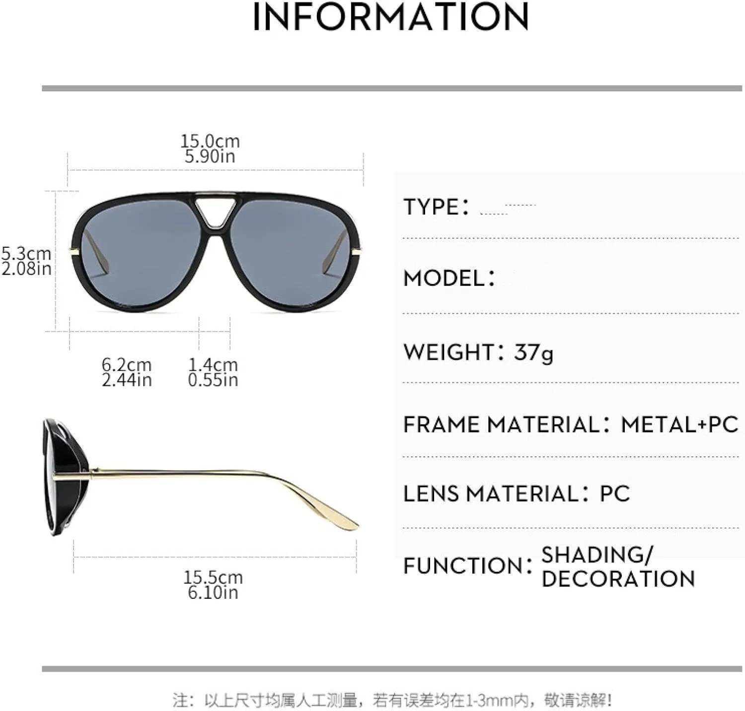 Vintage Big Frame Twin Bridge Sunglasses Women Men Fashion Travel Driving Sunglasses Uv400