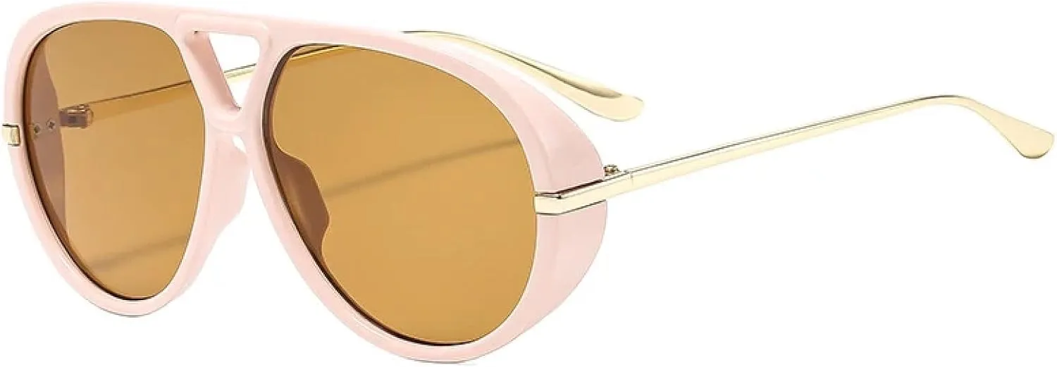 Vintage Big Frame Twin Bridge Sunglasses Women Men Fashion Travel Driving Sunglasses Uv400