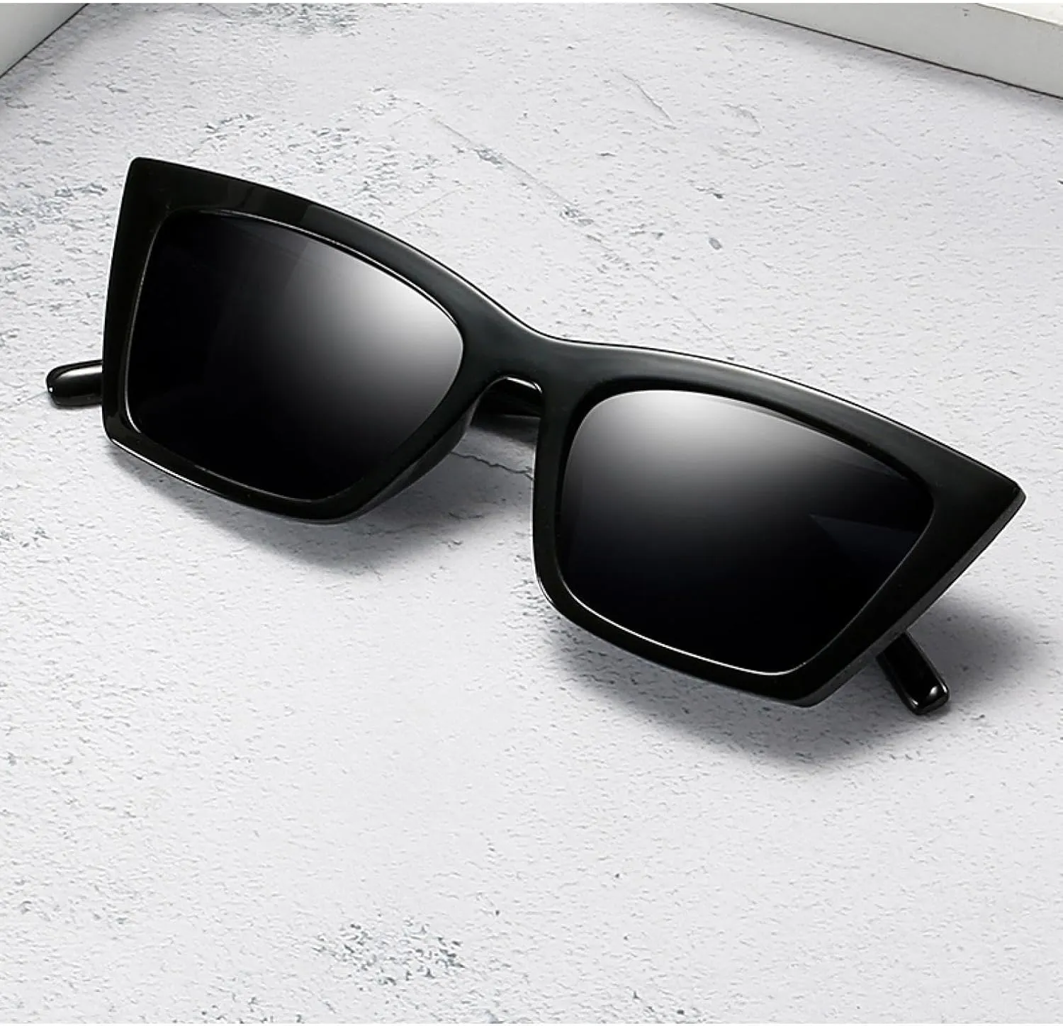 Vintage Cat Eye Sunglasses Woman Fashion Black Shades Female Frame Mirror