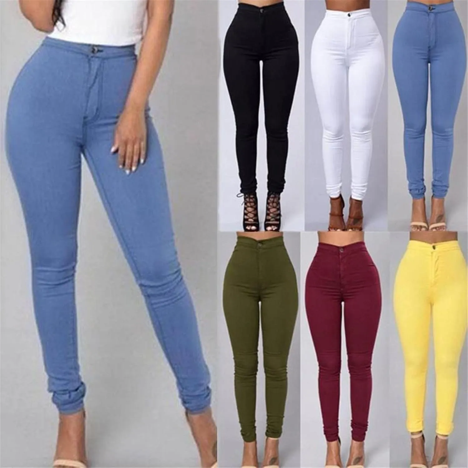 Vintage Ladies Jeans Mom High Waist Jeans Casual Pencil Pants Street Jeans