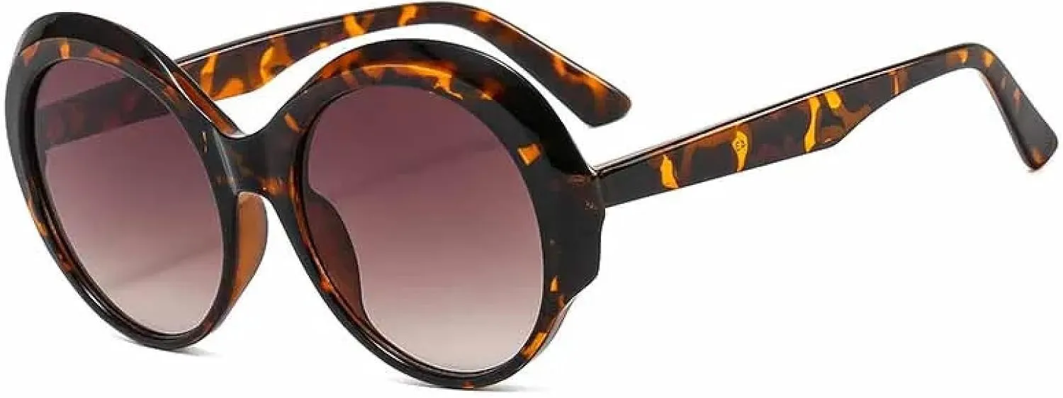 Vintage Large Frame Circular Punk Sunglasses Women Trendy Fashion Luxury Outdoors Travel Driving Sunglasses Uv400
