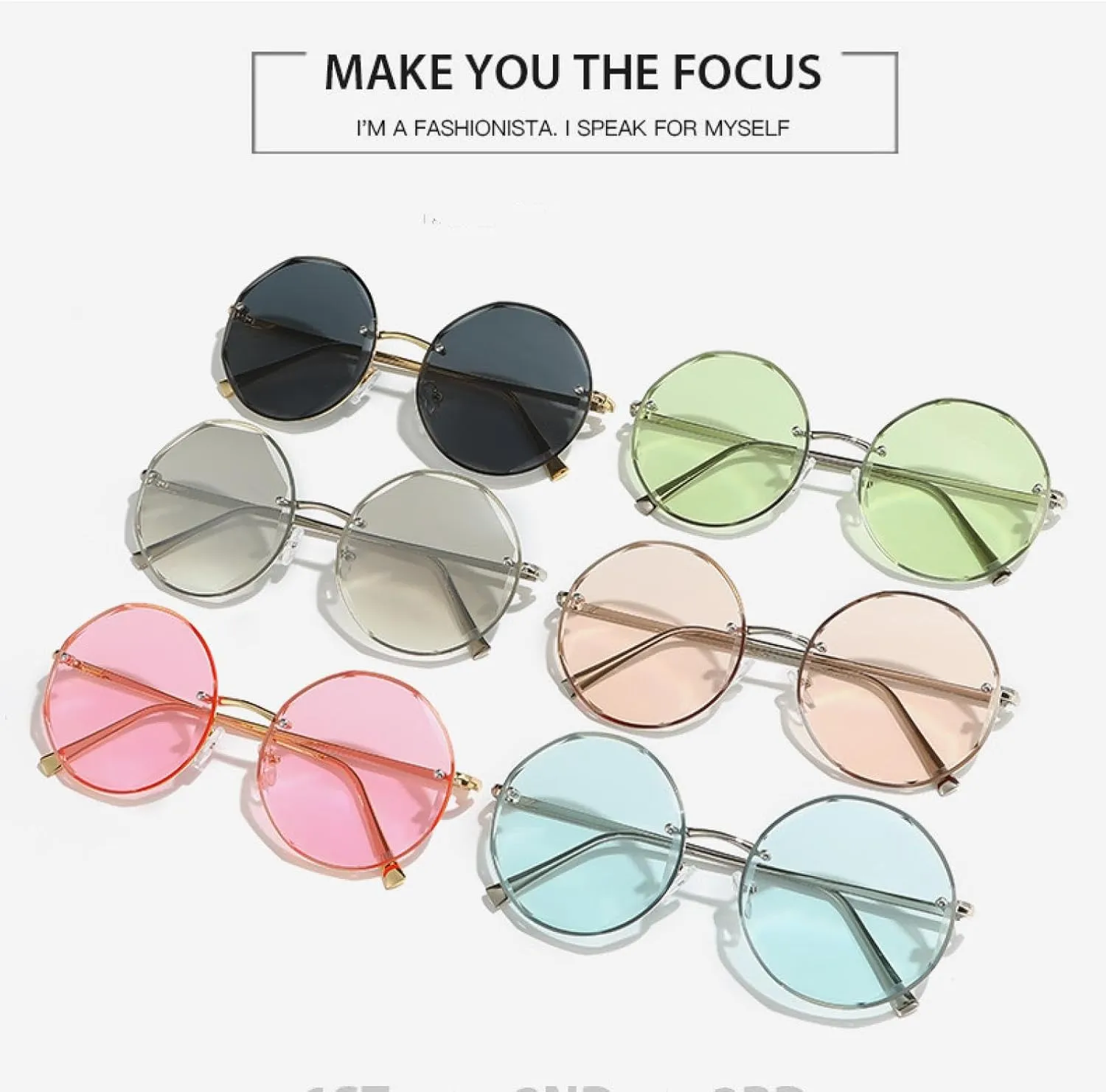Vintage Round Sunglasses Men Sun Glasses Women Metal Frame Black Lens Eyewear Outdoor Travel Uv400