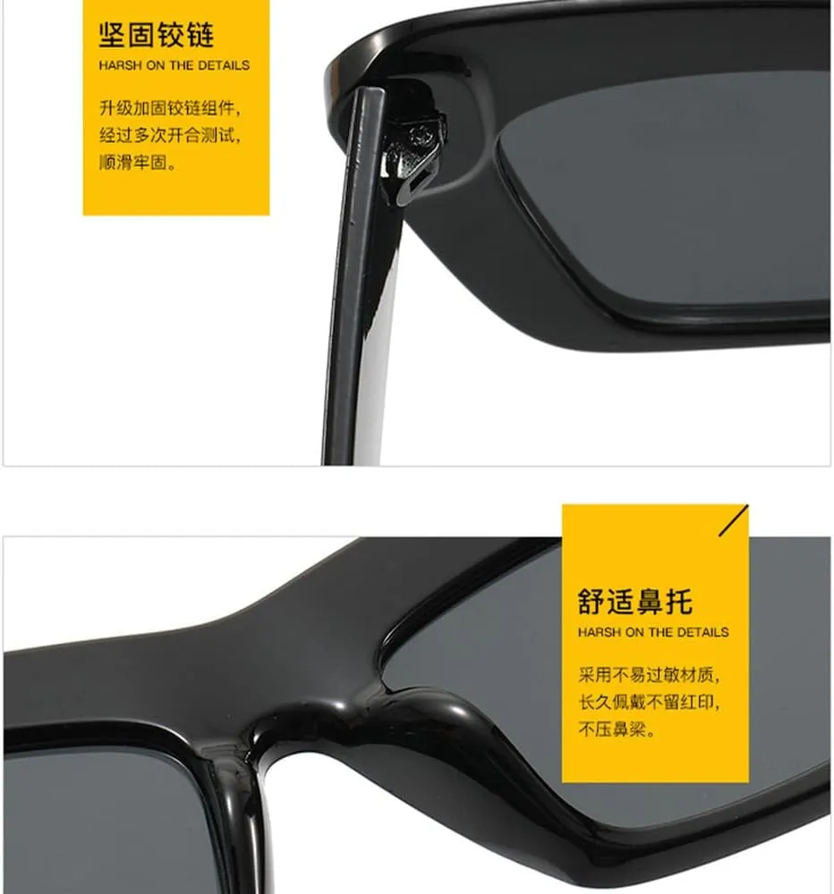Vintage Sunglasses Women Men Cat Eye Thick Frame Sun Glasses Eye Glasses Fashion Female Retro Travel Sunglasses UV400