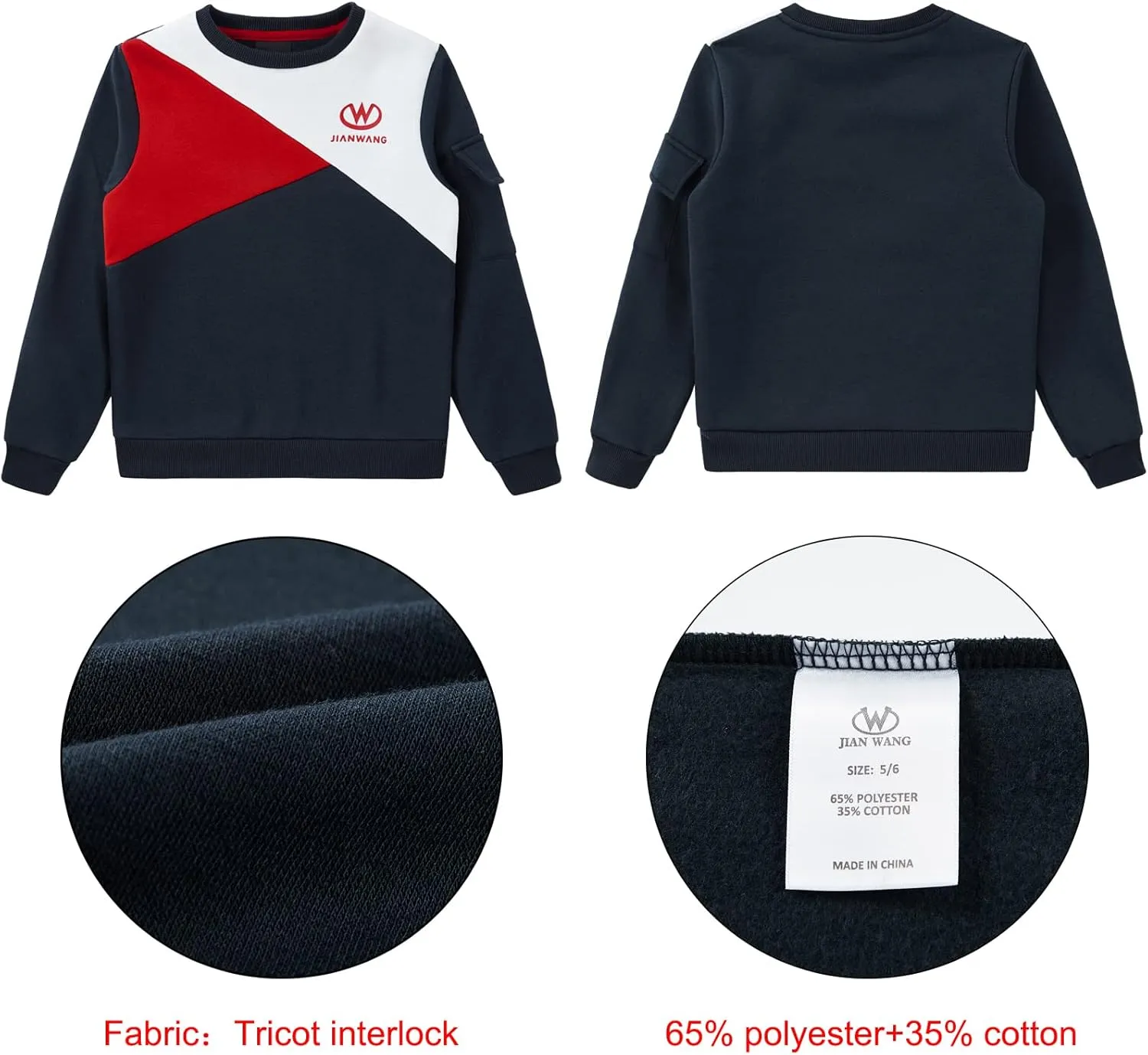 W JIANWANG Boys' Activewear Kids Clothing Sets Full Zip Fleece Brush Tracksuits Active Jackets and Pants 2 Piece 2-8 Years…