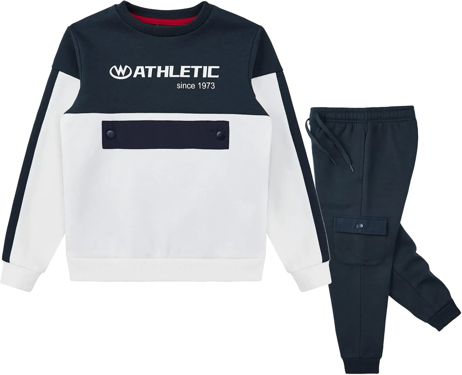 W JIANWANG Boys' Activewear Kids Clothing Sets Full Zip Fleece Brush Tracksuits Active Jackets and Pants 2 Piece 2-8 Years…