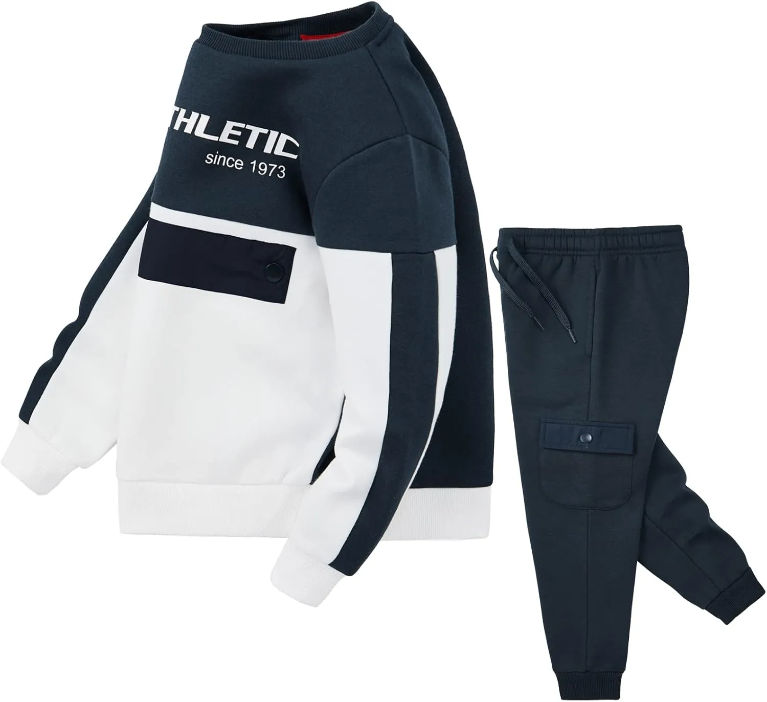 W JIANWANG Boys' Activewear Kids Clothing Sets Full Zip Fleece Brush Tracksuits Active Jackets and Pants 2 Piece 2-8 Years…