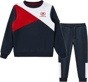 W JIANWANG Boys' Activewear Kids Clothing Sets Full Zip Fleece Brush Tracksuits Active Jackets and Pants 2 Piece 2-8 Years…