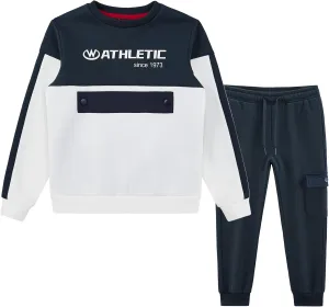 W JIANWANG Boys' Activewear Kids Clothing Sets Full Zip Fleece Brush Tracksuits Active Jackets and Pants 2 Piece 2-8 Years…