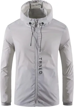 Waterproof Jackets for Men, Men's Waterproof Softshell Jacket Lightweight Windbreaker Hooded Rain Coat for Outdoor
