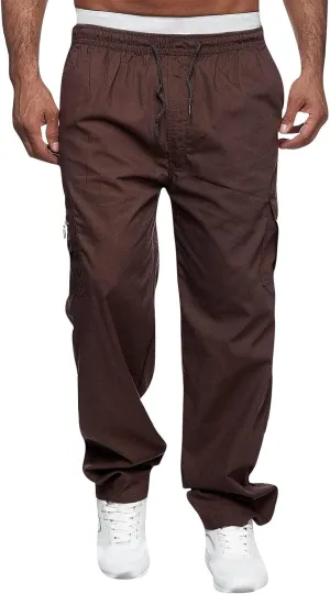 WENKOMG1 Mens Casual Cargo Pants Lightweight Multi Pockets Tactical Pants Straight Leg Breathable Summer Workwear