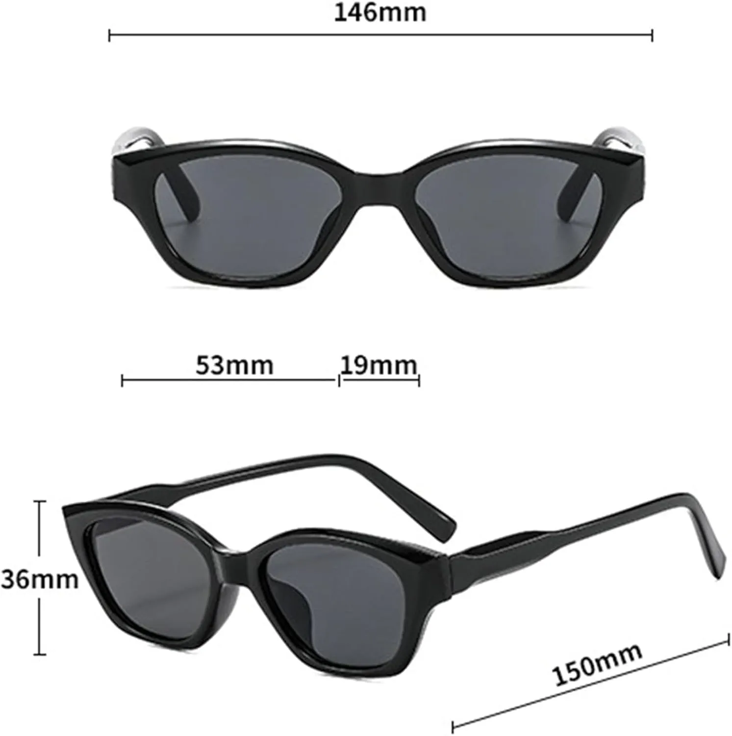 willochra Retro Cat Eye Sunglasses For Women 90s Trendy Shades Small Oval Gradient Sun Glasses UV400 Vintage Travel Eyewear