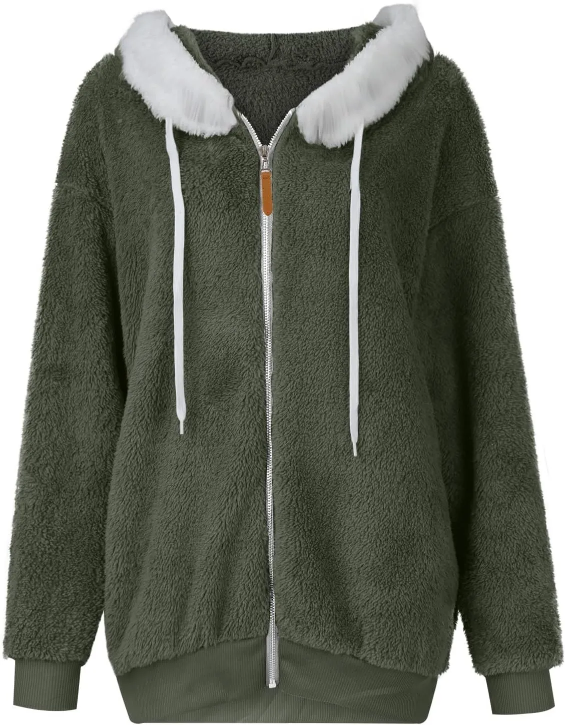Winter Coats For Women Fuzzy Fleece Jacket Hooded Color Block Patchwork Cardigan Coat Outerwear With Pocket S-5XL