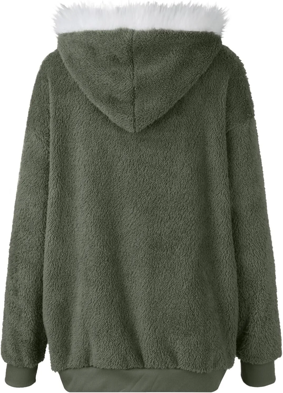 Winter Coats For Women Fuzzy Fleece Jacket Hooded Color Block Patchwork Cardigan Coat Outerwear With Pocket S-5XL
